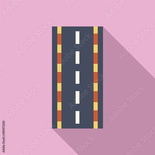 Straight road marking is dividing the road lane for traffic safety