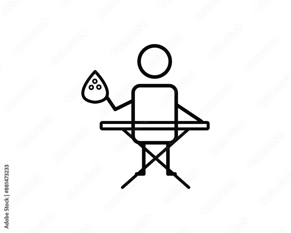 Fototapeta premium Man ironing icon vector symbol design illustration.