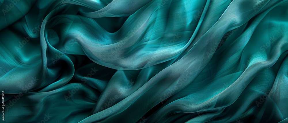 Fototapeta premium Teal fabric background. Abstract background