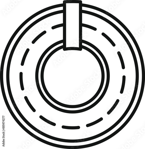 Bearing icon showing mechanical part for rotation and friction reduction
