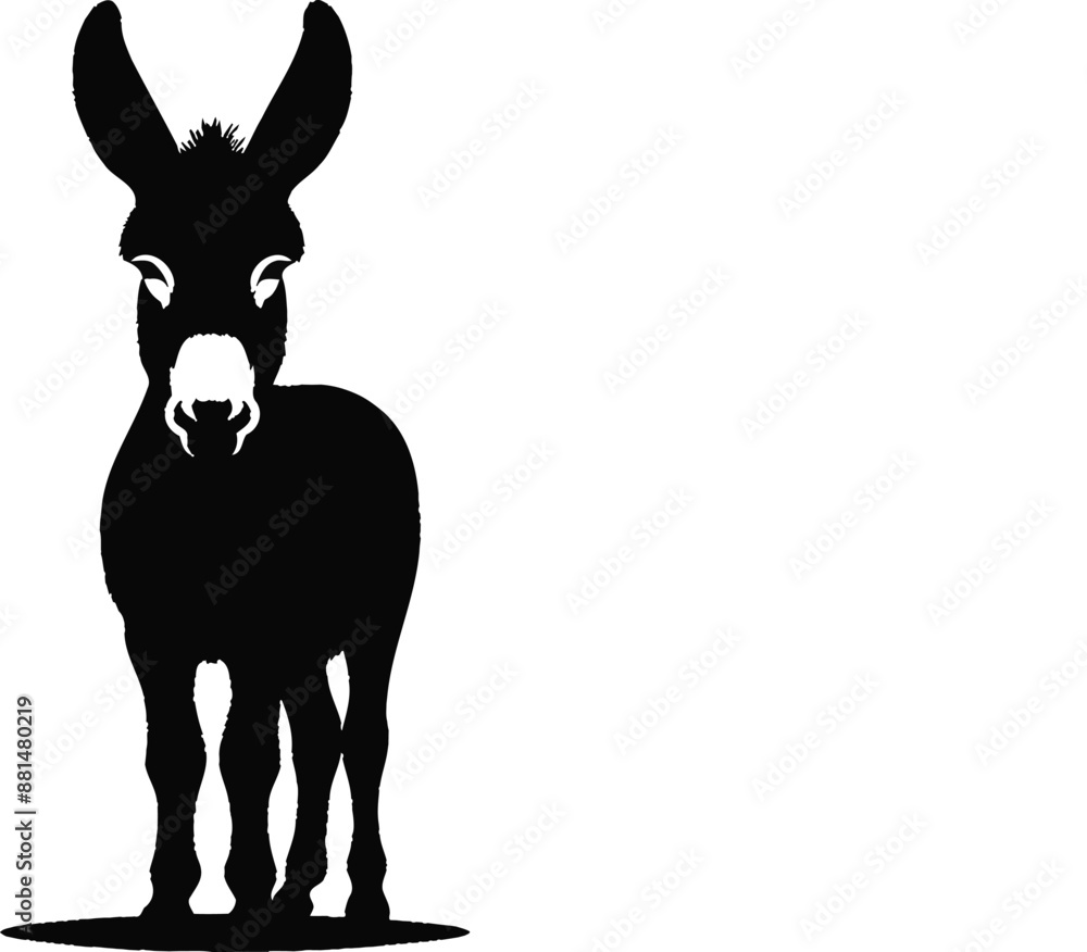 Donkey silhouette vector illustration set collection black on white background Donkey silhouette vector illustration set collection black on white background