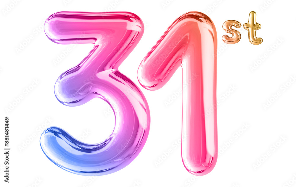 31st Anniversary Gradient Number 3D 31st Anniversary Gradient Number 3D