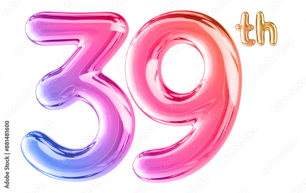 39th Anniversary Gradient Number 3D 39th Anniversary Gradient Number 3D