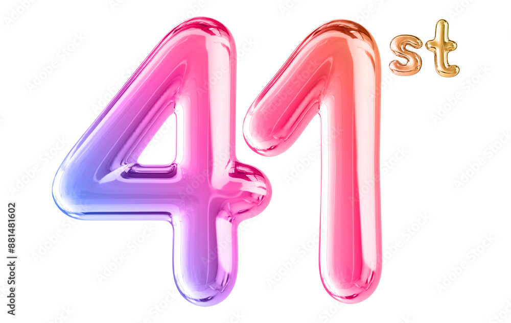 41st Anniversary Gradient Number 3D 41st Anniversary Gradient Number 3D