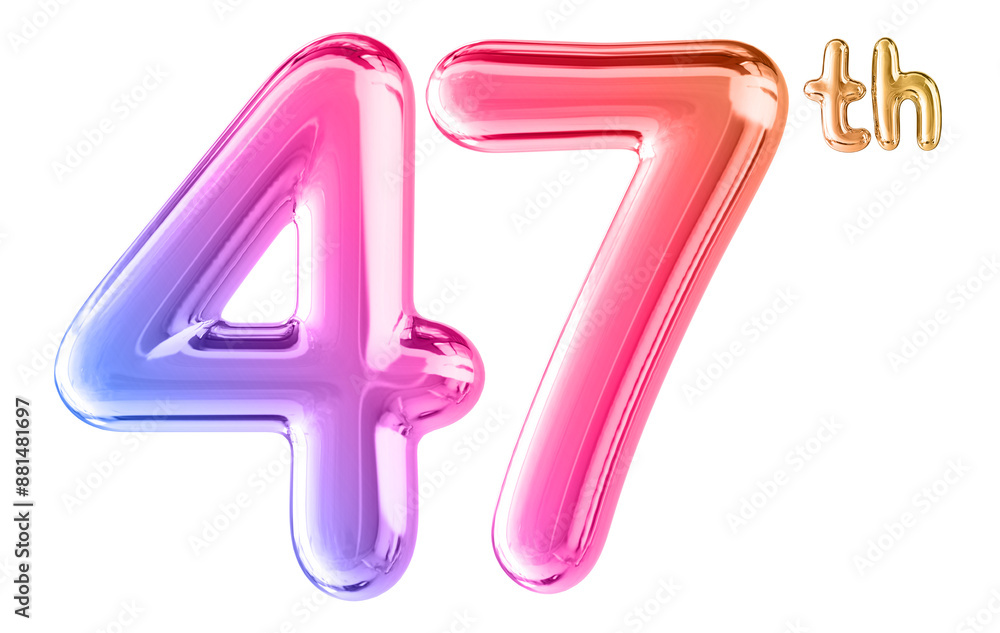 47th Anniversary Gradient Number 3D 47th Anniversary Gradient Number 3D