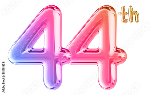 44th Anniversary Gradient Number 3D