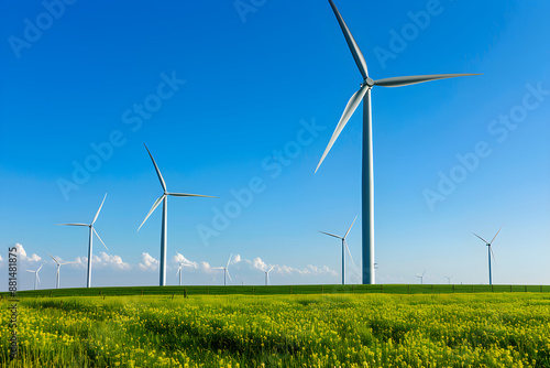 A wind turbine farm in the countryside