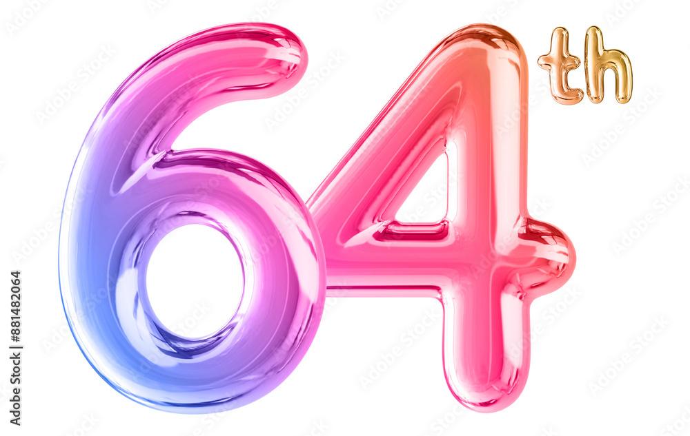 64th Anniversary Gradient Number 3D 64th Anniversary Gradient Number 3D