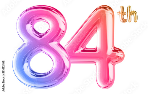 84th Anniversary Gradient Number 3D