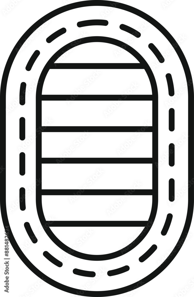 Simple line drawing of a stadium with a track and field inside, perfect for representing a sporting event or venue Simple line drawing of a stadium with a track and field inside, perfect for representing a sporting event or venue