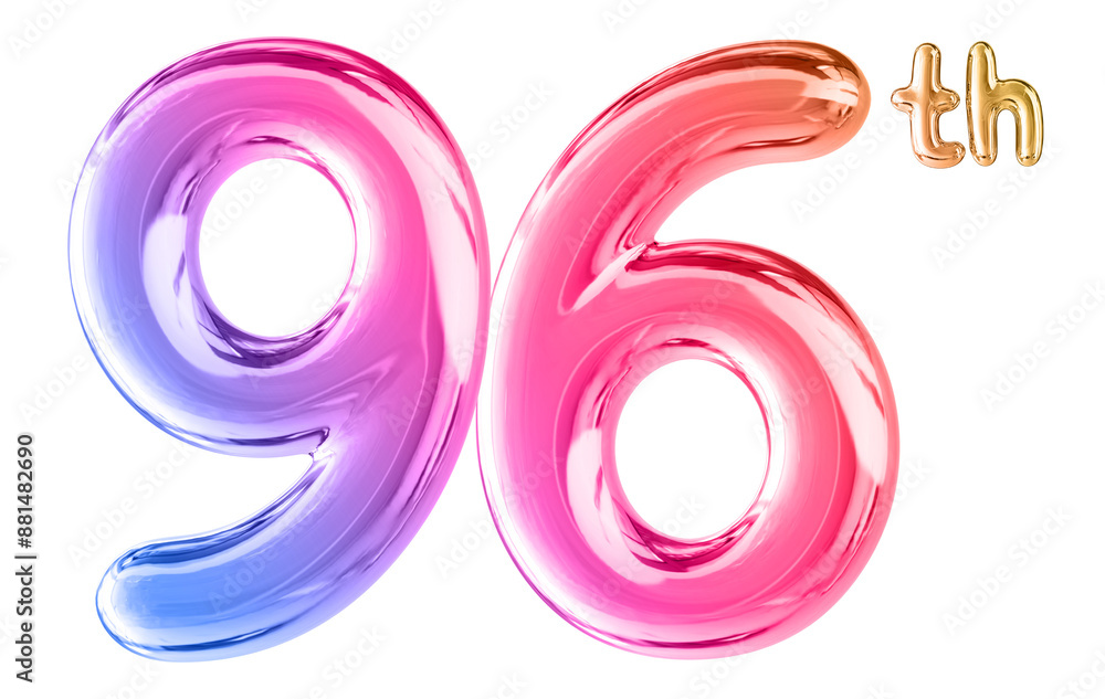 96th Anniversary Gradient Number 3D 96th Anniversary Gradient Number 3D