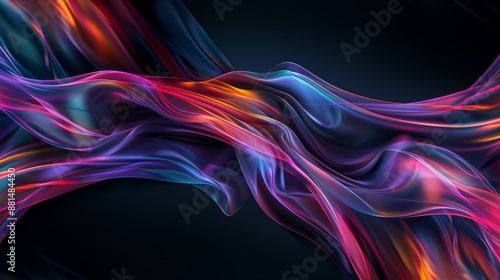 Twisted ribbon background with colorful fluid color effect, with a romantic impression