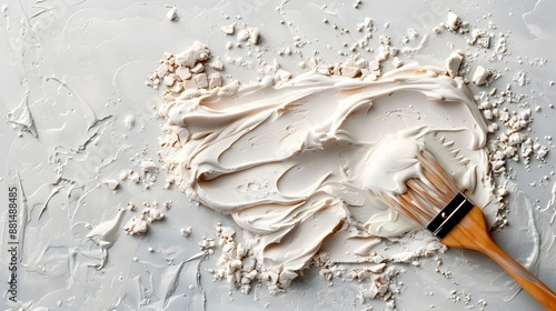 Gooey Waffle Mix Spread Like Cement Plaster Background photo