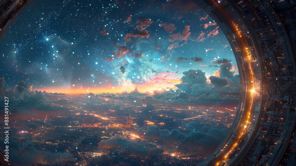 custom made wallpaper toronto digitalA large city wall and buildings with futuristic technology and visible code. 