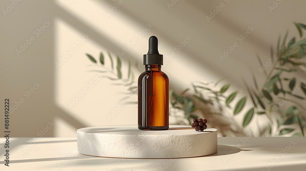 30. A minimalist image with a white background featuring a single bottle of niacinamide serum in the center 30. A minimalist image with a white background featuring a single bottle of niacinamide serum in the center