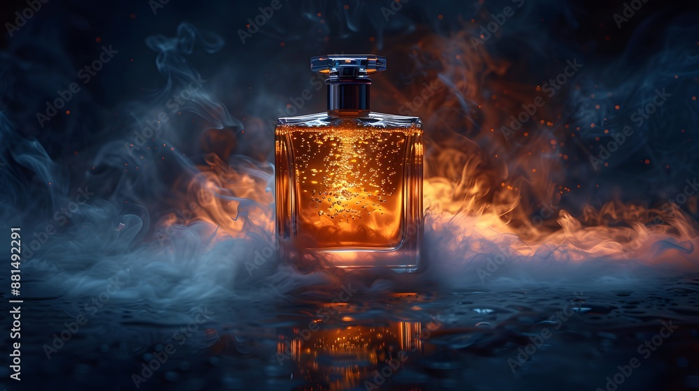 1. Capture the essence of sophistication with this visually stunning advertisement. A sleek perfume bottle takes center stage, surrounded by an ethereal mist. Set against a deep, mysterious black 1. Capture the essence of sophistication with this visually stunning advertisement. A sleek perfume bottle takes center stage, surrounded by an ethereal mist. Set against a deep, mysterious black