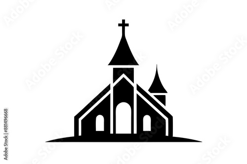 Minimalist church logo icon silhouette vector art illustration design