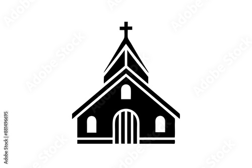 Minimalist church logo icon silhouette vector art illustration design