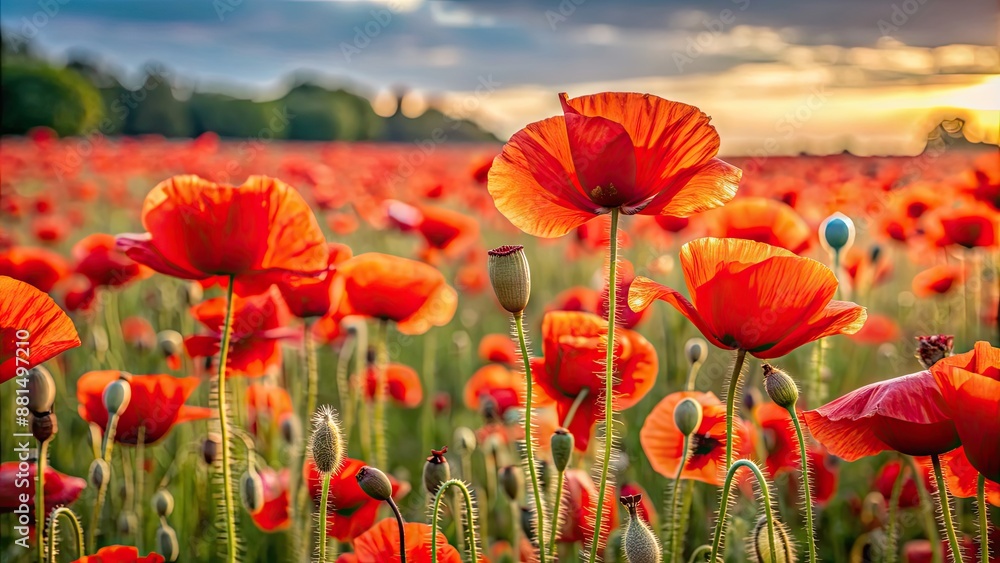 Wild field full of blooming poppies with red petals, wildflowers, field, poppies, nature, bloom, vibrant, colorful, red Wild field full of blooming poppies with red petals, wildflowers, field, poppies, nature, bloom, vibrant, colorful, red