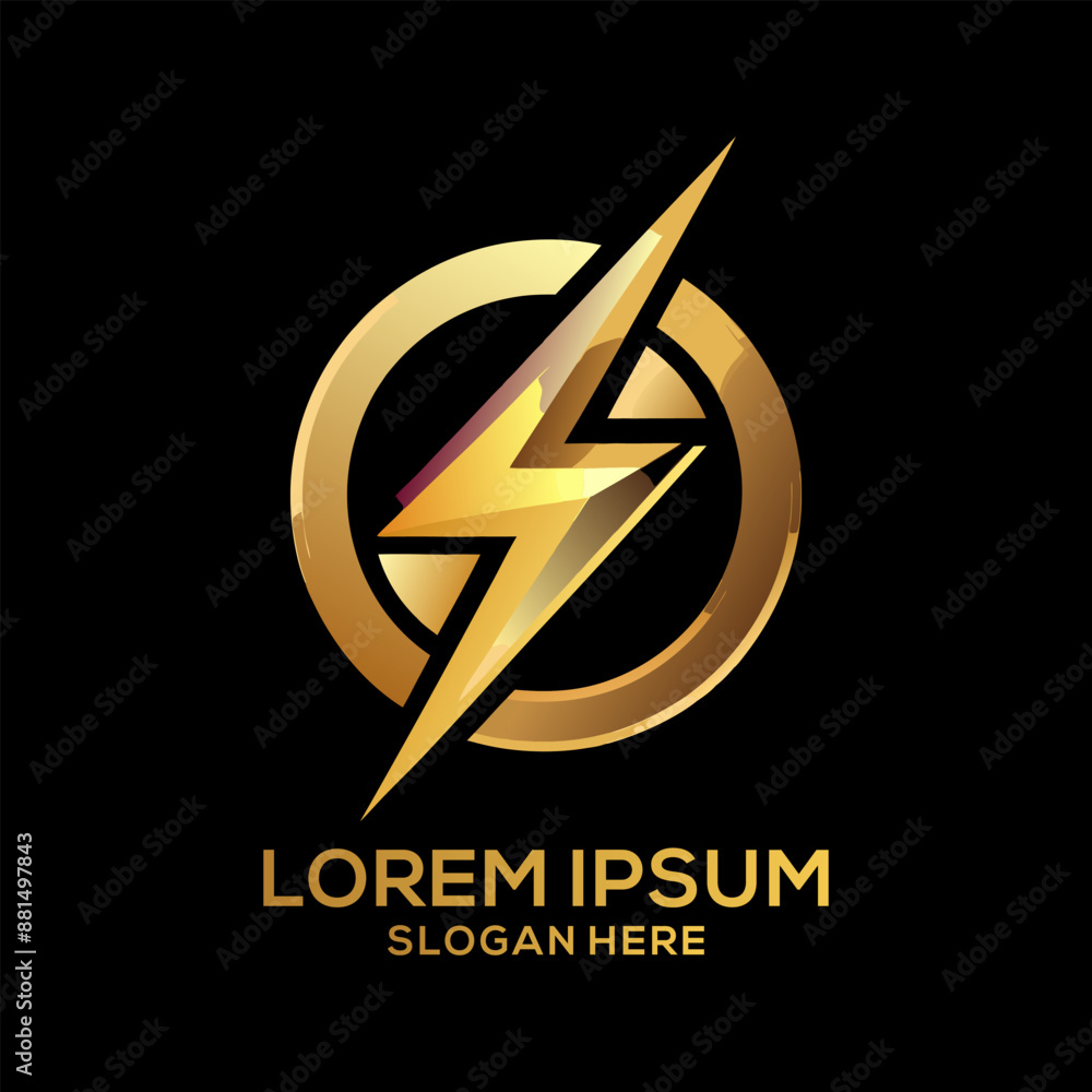 Luxury Golden Electric Logo with abstract letter bolt logo template design vector Brand Electric Logo
Luxury Golden Electric Logo with abstract letter bolt logo template design vector Brand Electric Logo