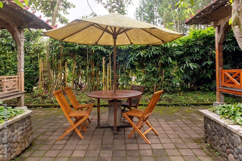 Table and chair with umbrella outdoor Table and chair with umbrella outdoor