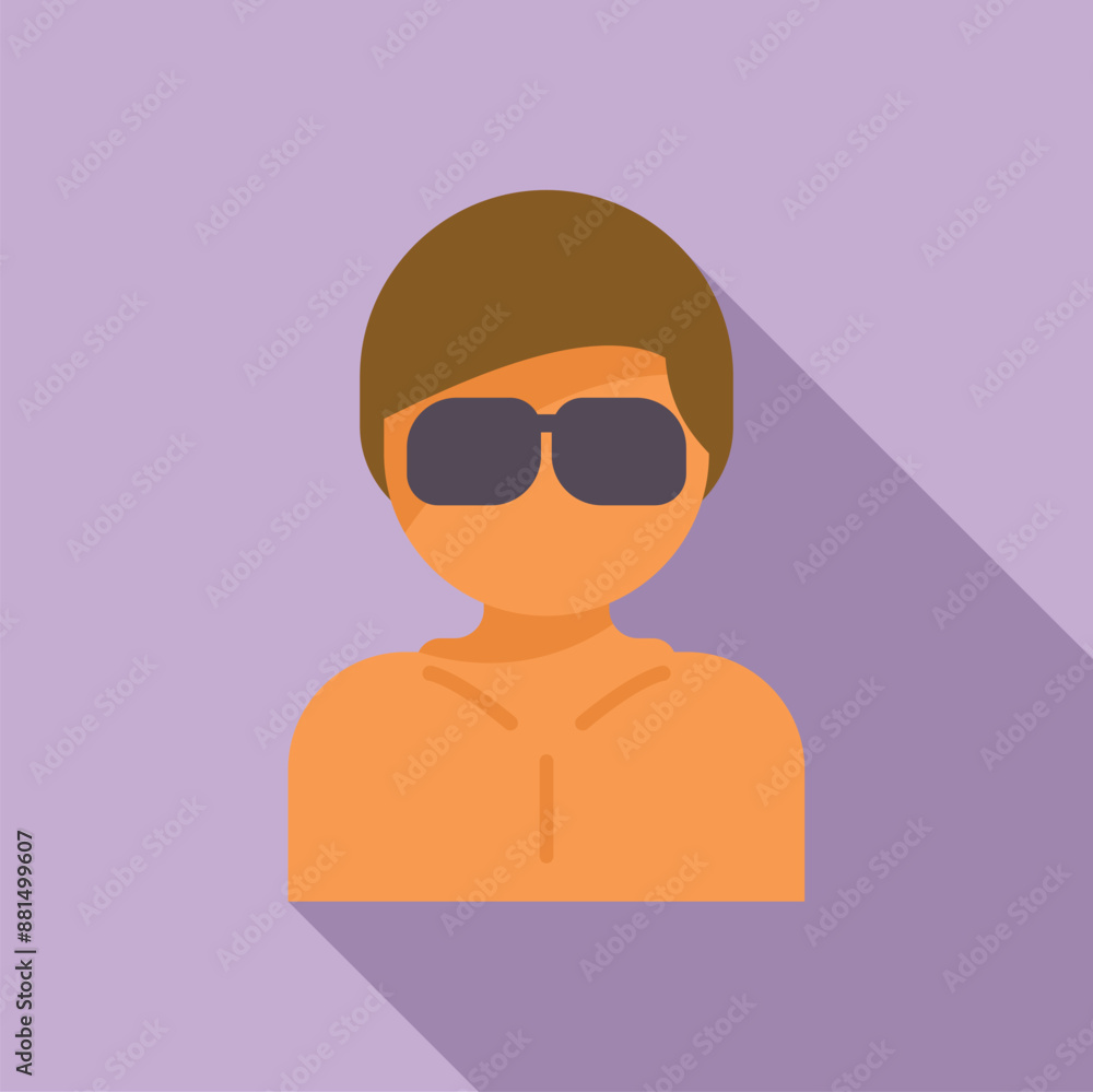 Illustration of a man wearing sunglasses, enjoying his summer vacation at the beach Illustration of a man wearing sunglasses, enjoying his summer vacation at the beach
