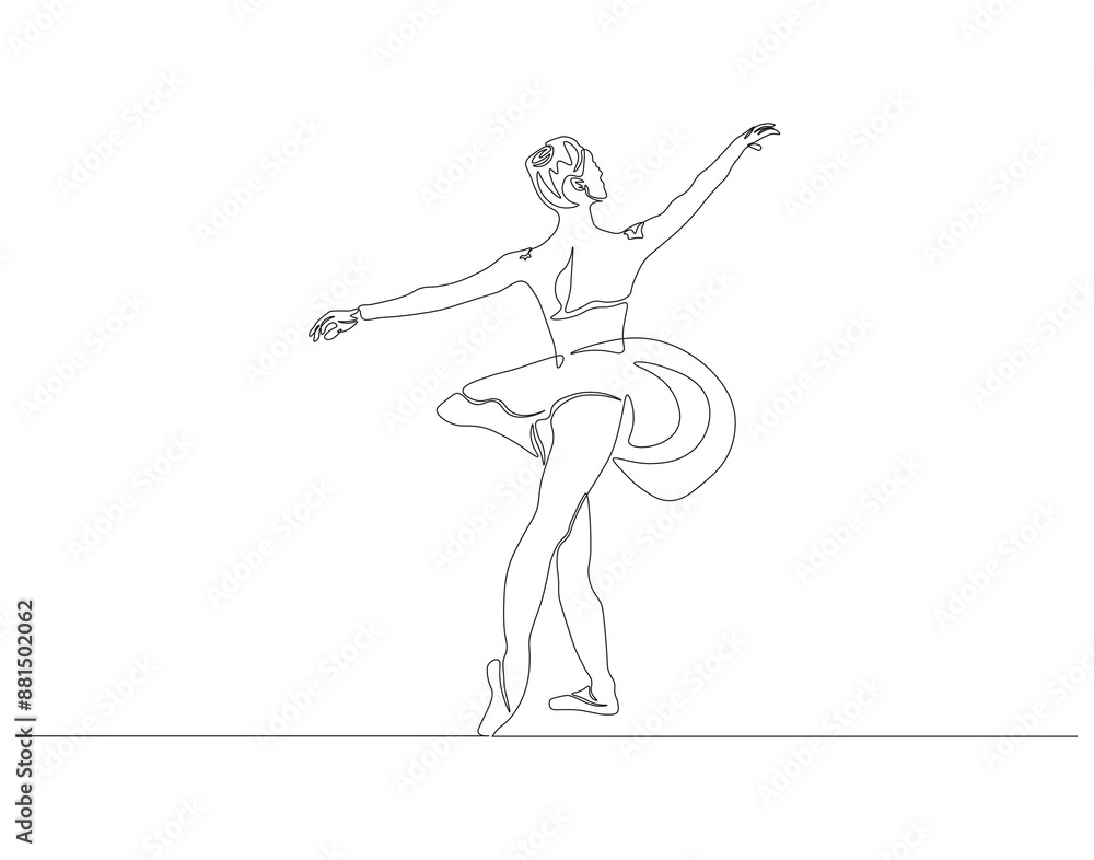Continuous one line drawing of woman ballet dancer. Single line drawing illustration of ballet dancer. Ballerina concept line art. Editable outline. Continuous one line drawing of woman ballet dancer. Single line drawing illustration of ballet dancer. Ballerina concept line art. Editable outline.