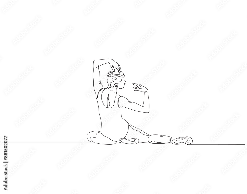 Continuous one line drawing of woman ballet dancer. Single line drawing illustration of ballet dancer. Ballerina concept line art. Editable outline. Continuous one line drawing of woman ballet dancer. Single line drawing illustration of ballet dancer. Ballerina concept line art. Editable outline.