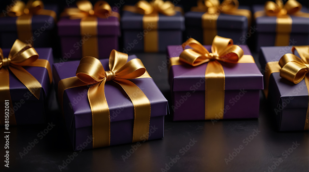 luxurious purple gold gift boxes christmas birthday present shopping background luxurious purple gold gift boxes christmas birthday present shopping background
