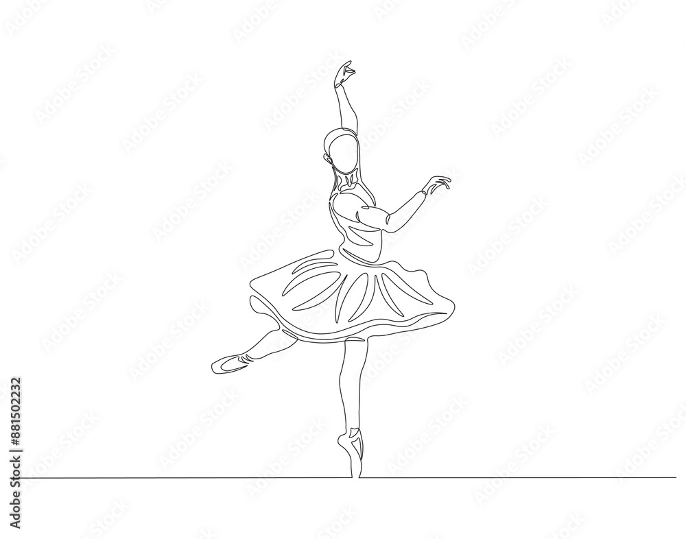 Continuous one line drawing of woman ballet dancer. Single line drawing illustration of ballet dancer. Ballerina concept line art. Editable outline. Continuous one line drawing of woman ballet dancer. Single line drawing illustration of ballet dancer. Ballerina concept line art. Editable outline.