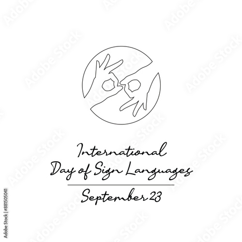 line art of International Day of Sign Languages good for International Day of Sign Languages celebrate. line art.