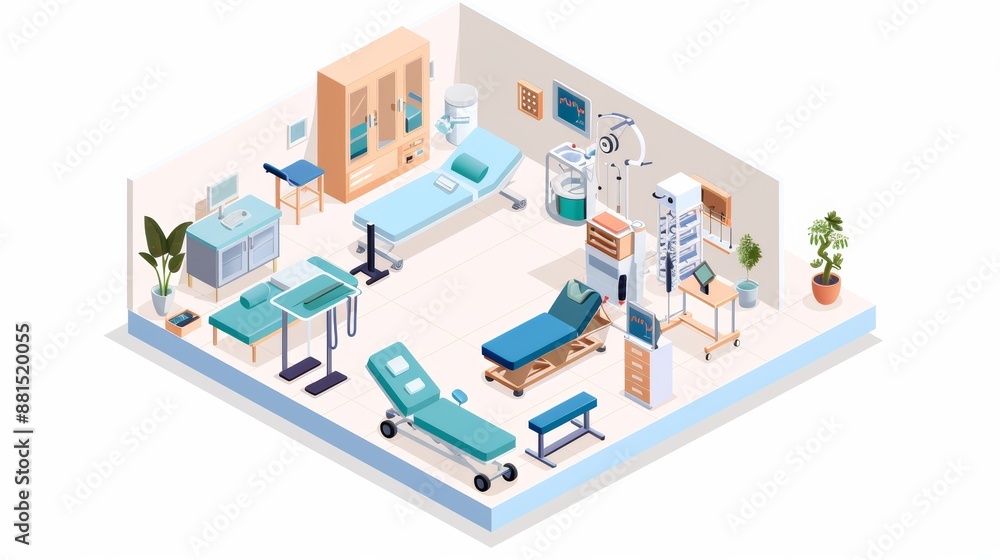 State-of-the-Art Isometric Physiotherapy Clinic with Focus on Knee Rehabilitation Equipment and Treatment Areas State-of-the-Art Isometric Physiotherapy Clinic with Focus on Knee Rehabilitation Equipment and Treatment Areas