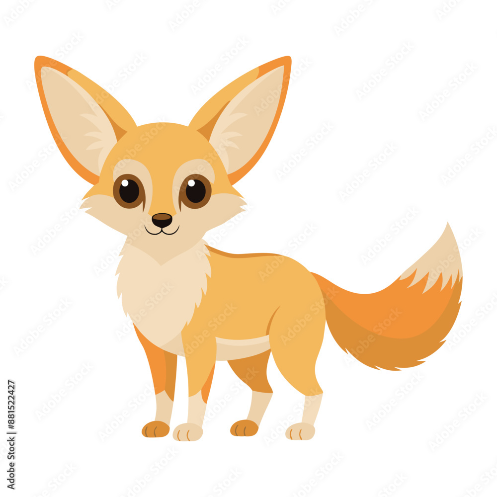 Fototapeta premium Illustration of Pretty Fennec fox Isolated