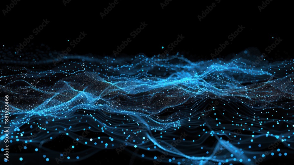 Naklejka premium Abstract Blue Digital Landscape