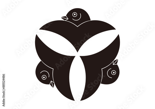 尻合わせ三つ雁金
