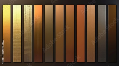 Wallpaper Mural Gold rose, silver, bronze, copper and golden foil texture gradation background set. Vector shiny and metalic gradient collection for border, frame, ribbon, label design.illustration Torontodigital.ca