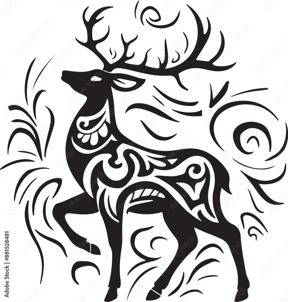 Stylist designed Deer Illustration vector . Stylist designed Deer Illustration vector .