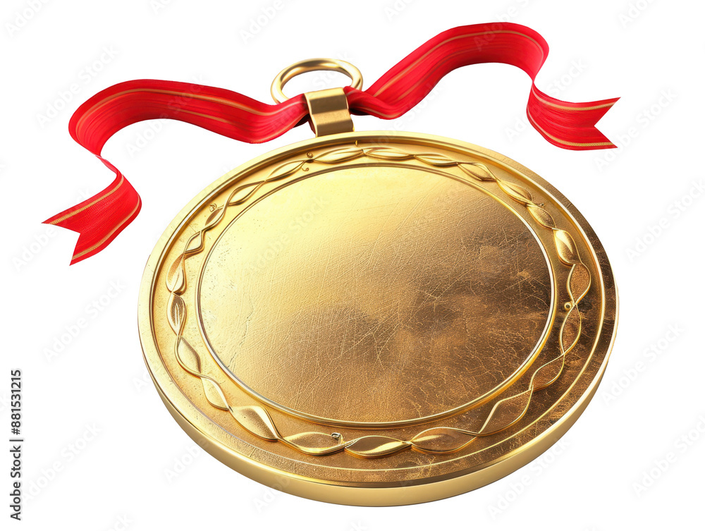 A white background with an isolated gold medal A white background with an isolated gold medal