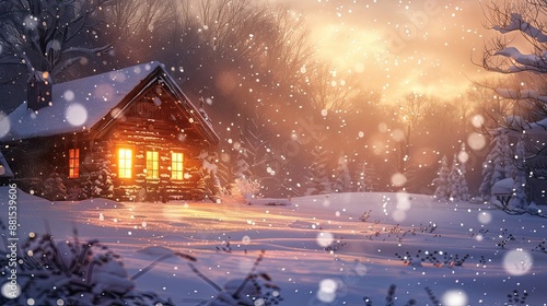 Cozy Cabin Snowfall