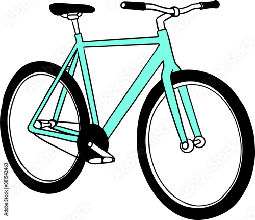 Hand drawn doodle vector illustration of Bicycle | Hobbies, sport poster menu book template Icon