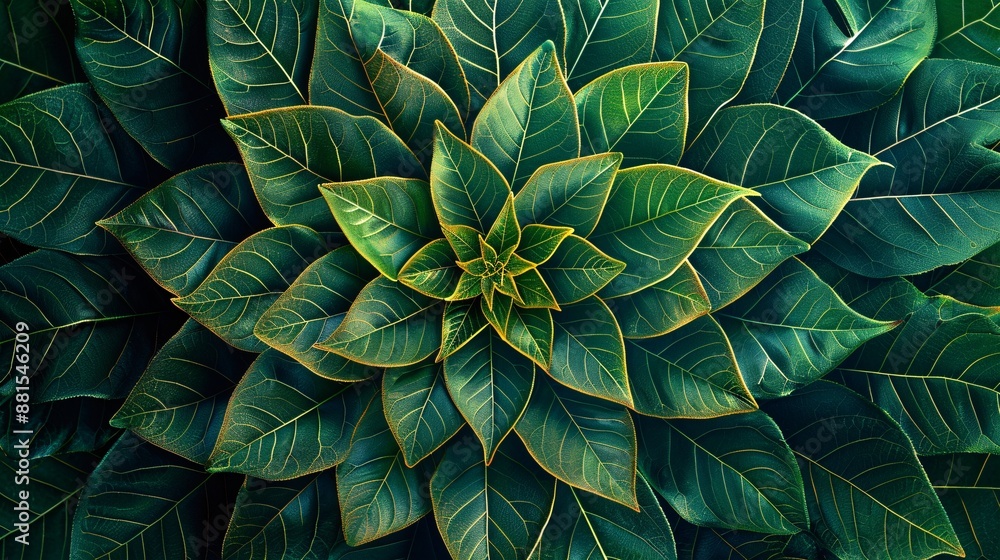Fototapeta premium a green leaf abstract background, showcasing the intricate patterns and textures of foliage.