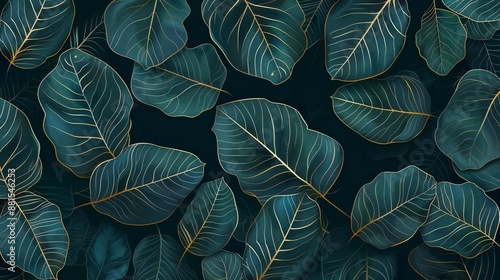 Wallpaper Mural background of leaves Torontodigital.ca