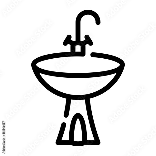 washbasin Line Icon