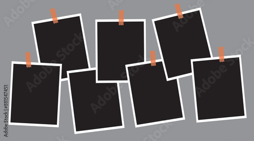 7 photo collage template. vector illustration, new collections