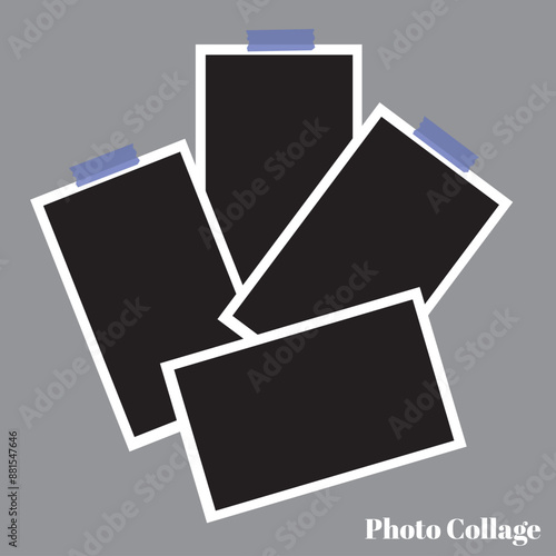 4 photo collage template. vector illustration, new collections