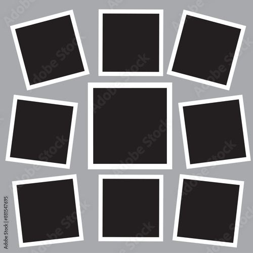 9 photo collage template. vector illustration, new collections
