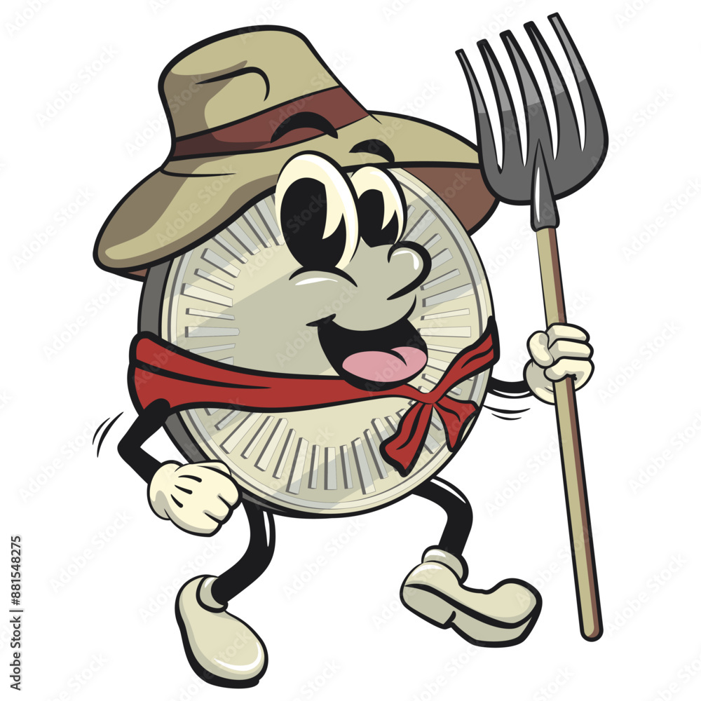 character of a coin money cartoon vector isolated clip art mascot ...