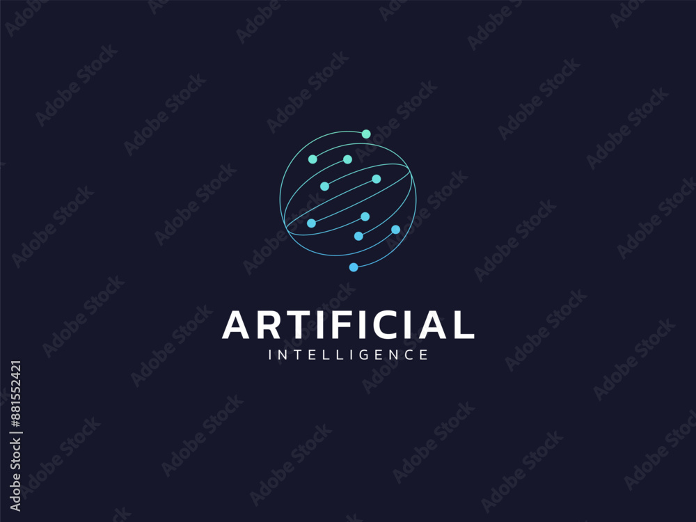 Artificial intelligence with curved Network lines technology Analysis logo vector design concept. AI technology logotype symbol for advance technology, tech company, identity, innovation, ui, new tech Artificial intelligence with curved Network lines technology Analysis logo vector design concept. AI technology logotype symbol for advance technology, tech company, identity, innovation, ui, new tech