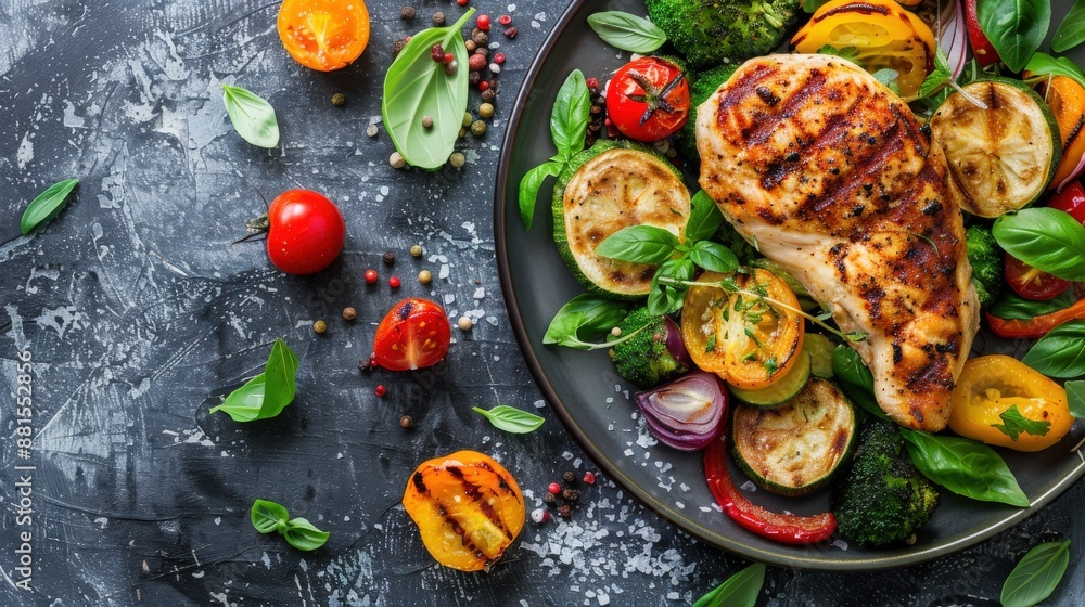 Grilled Chicken Breast with Summer Vegetables