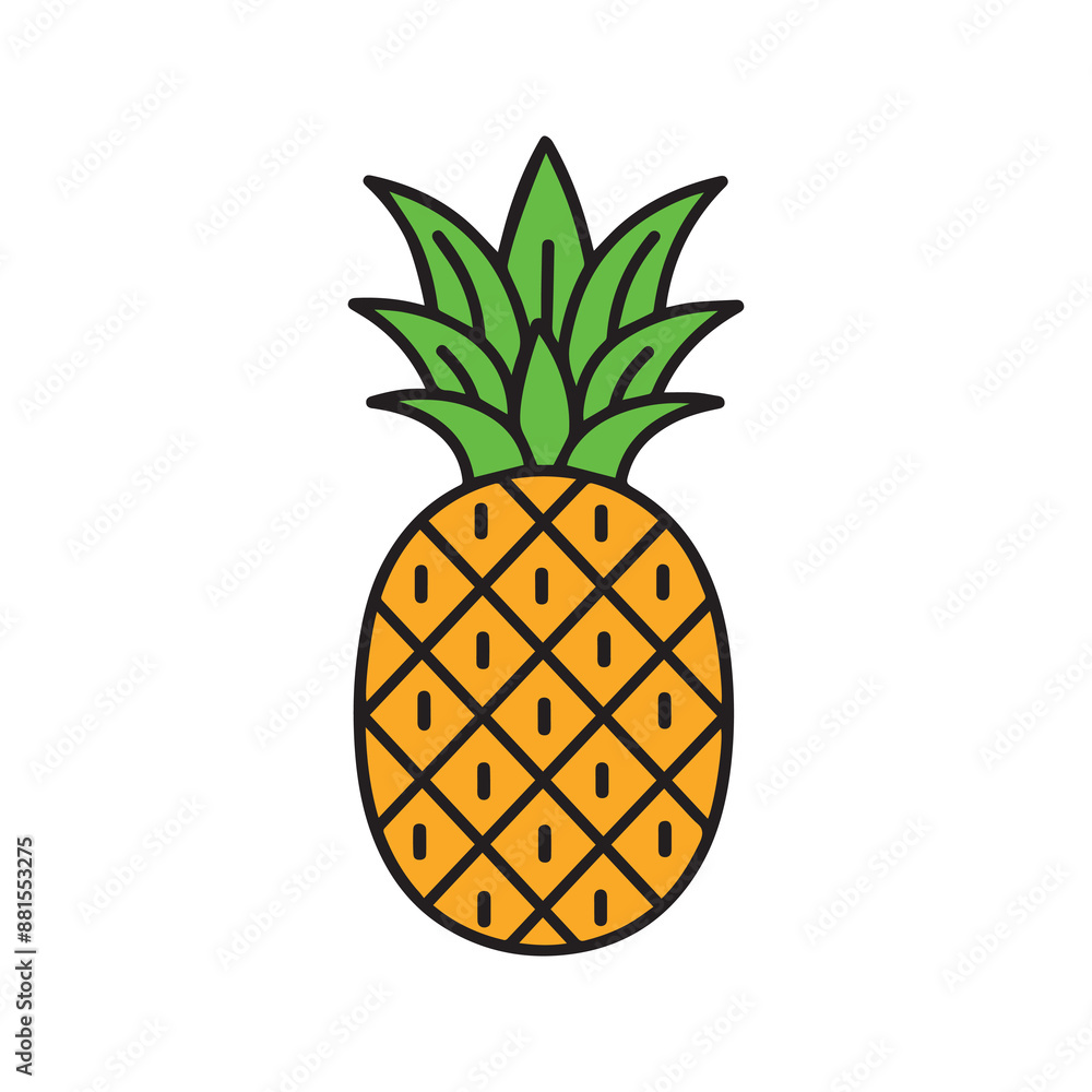 Pineapple natural food icon. Freshness sweet art vector design. Pineapple natural food icon. Freshness sweet art vector design.